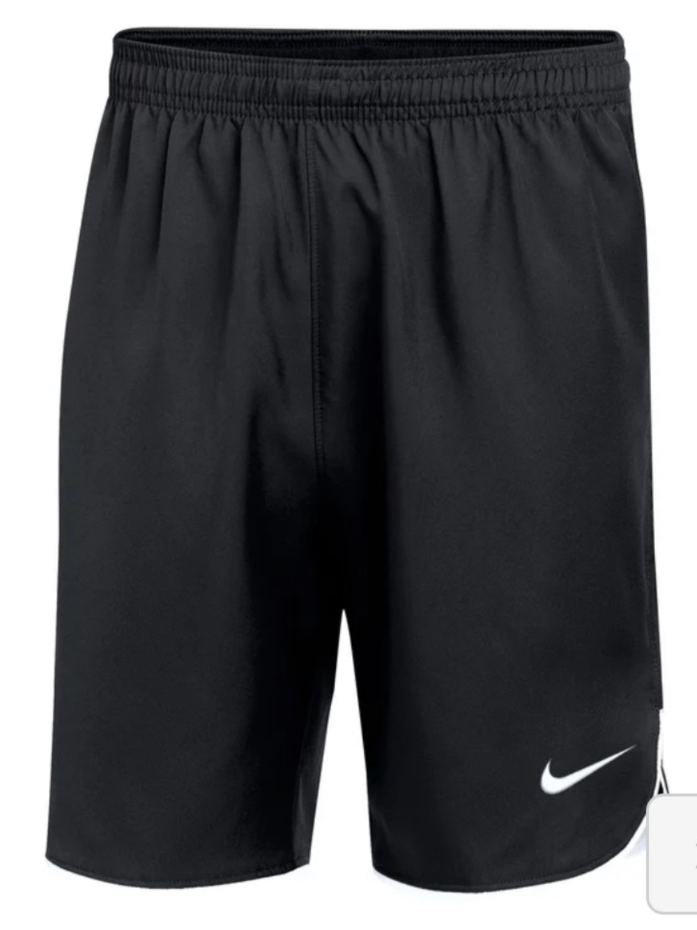 Nike Laser Woven Black Shorts with White Swoosh